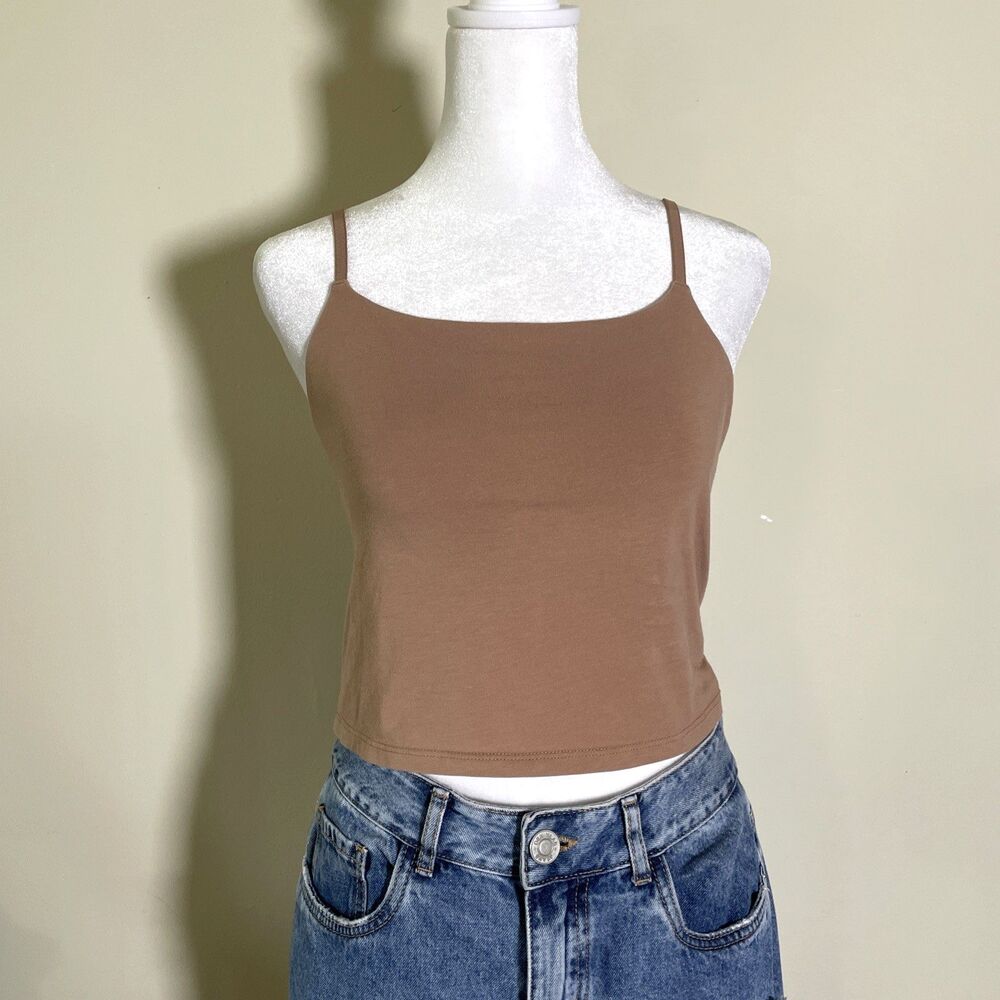 Skin Organic Women’s Tank Top Size Medium Tan Organic Cotton Basic Minimalist